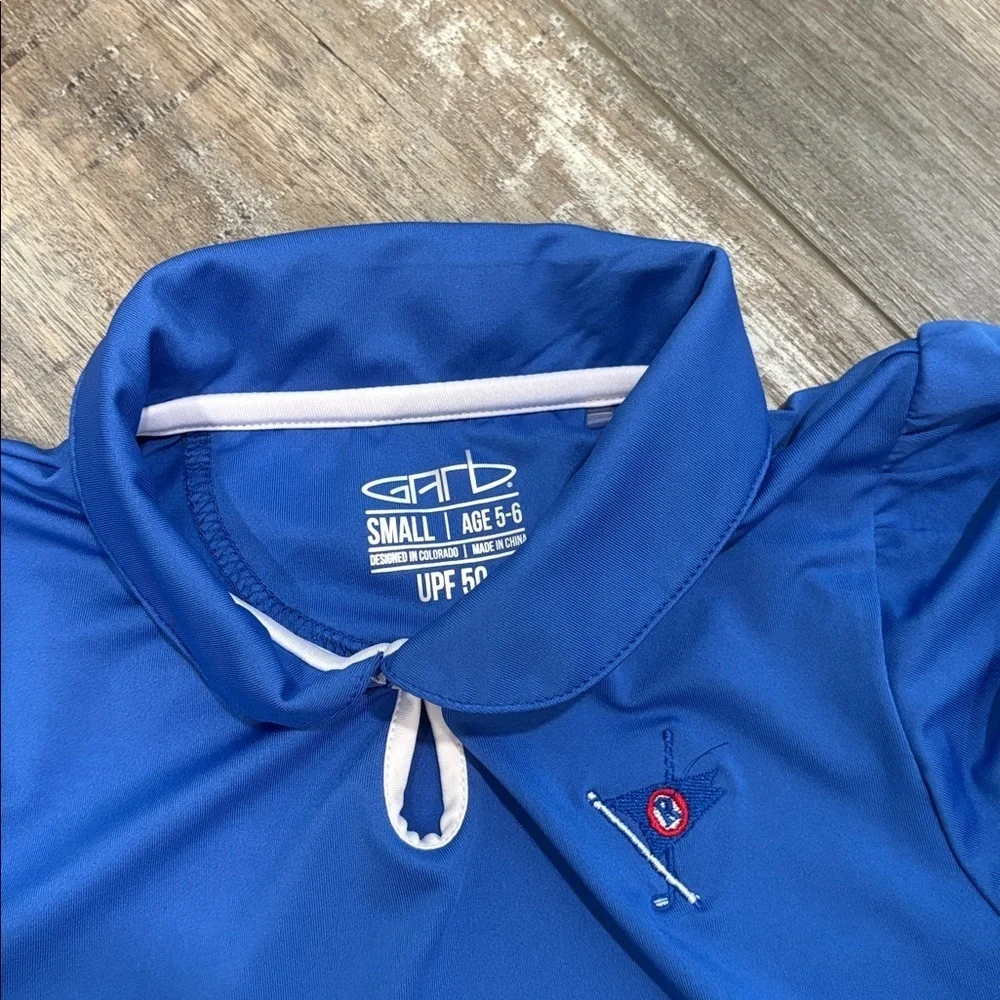 Garb performance apparel blue golf polo 50 spf girls - 5/6